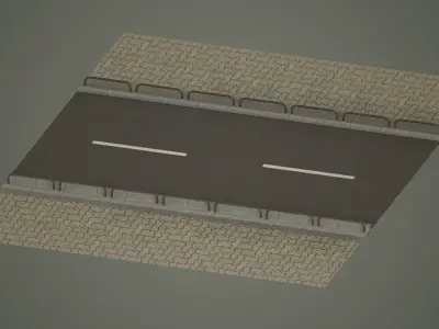 pack road low poly game ready pole board traffic sings city 3D model