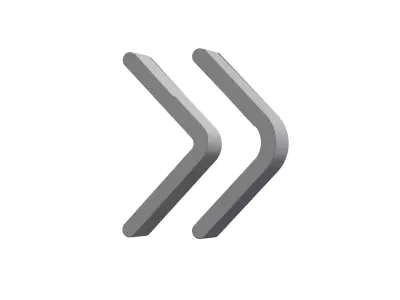 3d angle double left Low-poly 3D model