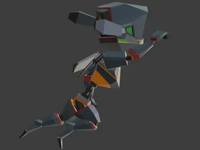 Toon Cyborg Low-poly 3D model