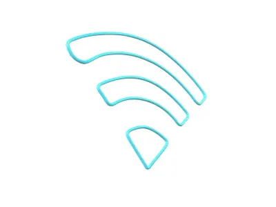 Neon Wifi Symbol v1 001 Low-poly 3D model