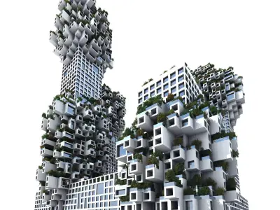 Futuristic Skyscrapers 01 3D model