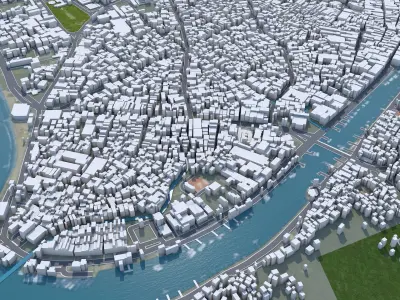 Padang Indonesia 25km Low-poly 3D model