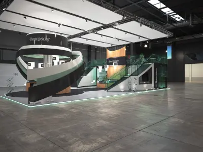  Exhibition hall with stands 
