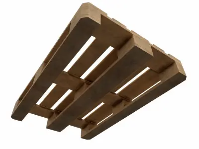 dirty wood euro pallet 3D model