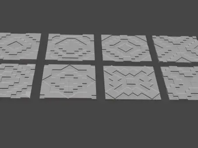 wooden seam quad decor panels Low-poly 3D model