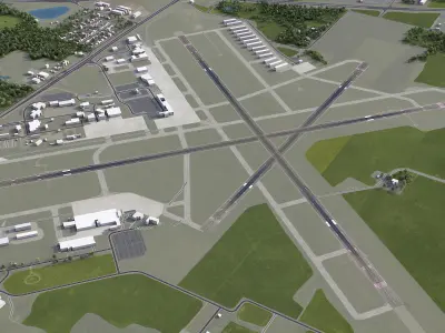 Springfield Airport Low-poly 3D model