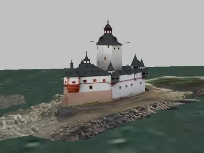 Pfalzgrafenstein Castle Germany lowpoly 3d model Low-poly 3D model