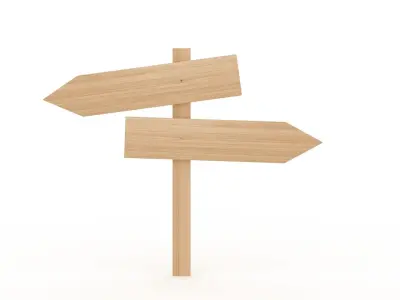 Wooden Signboard  3D model