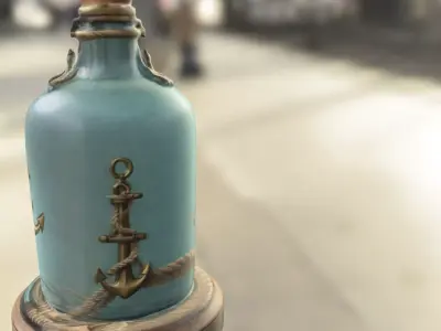 Nautical Anchor Bottle Low-poly 3D model