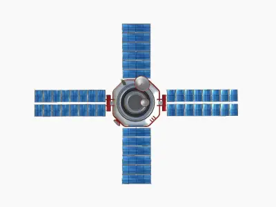 Satellite H09 USA - SciFi Space Design Low-poly 3D model