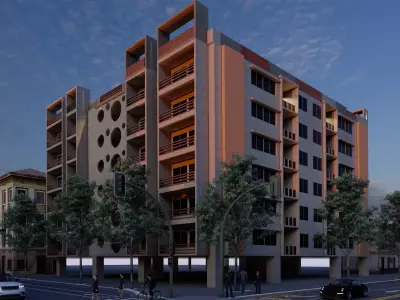 Classic stone facade-Building Classic Facade Element  3D model