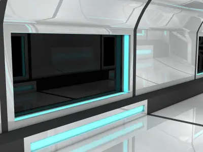 Sci Fi Corridor 3D model 8