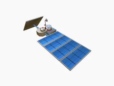 Satellite J09 USA - SciFi Space Design Low-poly 3D model