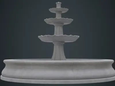 Fountain 2A Low-poly 3D model
