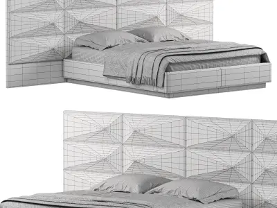  Hexa Storage Bed with Asymmetric Extensions By Lazzoni 3D model