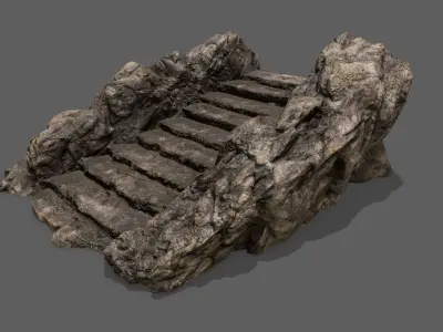Stairs stone staircase Low-poly 3D model purchase