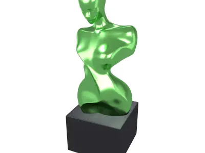 Abstract Woman Half Body Shape Sculpture v2 006 Low-poly 3D model