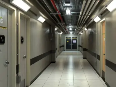 Industrial Hallway 3D model