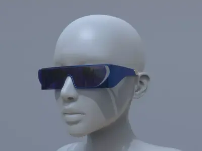 Fashion sci fi sun glasses DIOR x RIHANNA 3D model