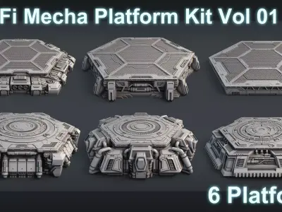 Sci-Fi Mecha Platform Kit Vol 01 3D model