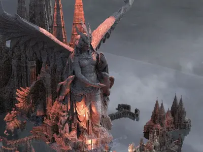 Easter Island Warrior Temples 3D model