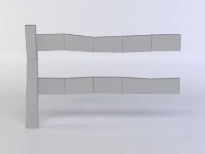 Fence segment Low-poly 3D model
