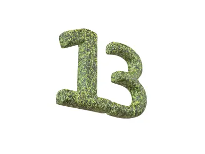 Grass Date Number Pack Vol 1 Low-poly 3D model