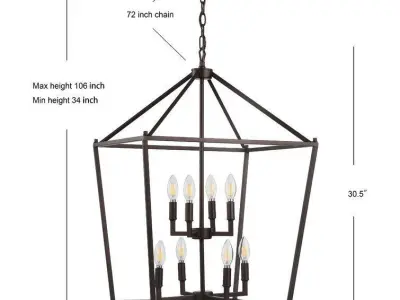 Joree Light Lantern Chandelier - 3 Colour 3D model
