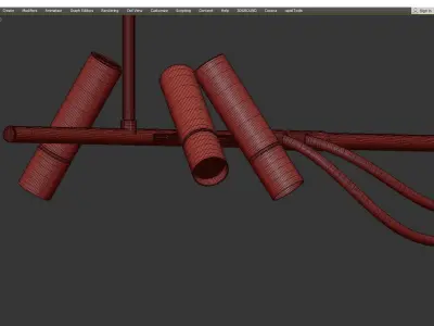 Tracer chandelier Low-poly 3D model