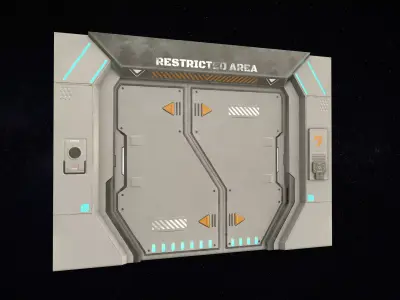Sci-Fi Door Version 2 Low-poly 3D model