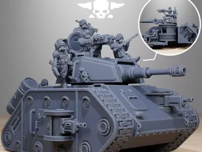 GrimGuard Battle Tank 2 with interior 3D print model
