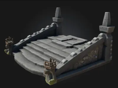 Ancient Stepped Altar  Sacred Heights of Forgotten Rituals 3D model