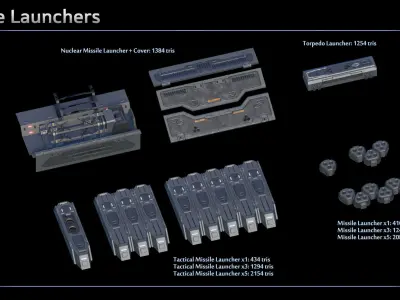 Scifi Battleship Executioner Low-poly 3D model