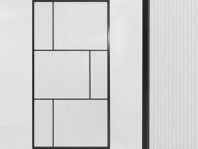 Glass partition door 61 Low-poly 3D model