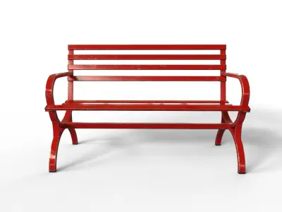 Old Bench Street Low-poly 3D model