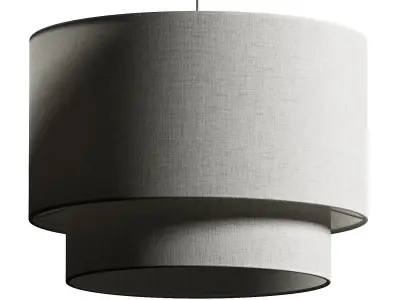 H M Fabric and Metal Pendant Lamp 3D model