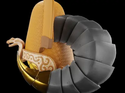 Pharaoh Hat 05 - SciFi Character Design Low-poly 3D model Low-poly 3D model