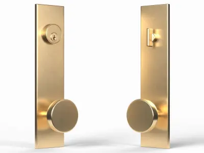 Tumalo Brass Knob Exterior Door Hardware 3D model