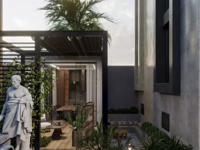 Modern Exterior Style   3-Storey Building Design 3D model