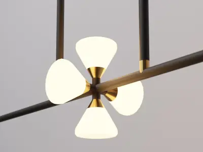 Apollo Chandelier 6 by McKenzie and Keim Free low-poly 3D model