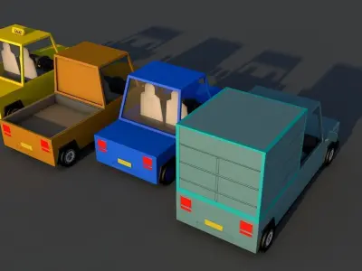 Cartoon cars Free 3D model