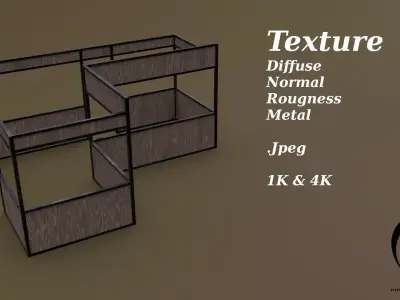 Stall stand 14 R Low-poly 3D model