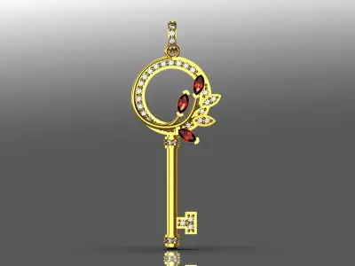 woman jewelry key pendant  jp0046 3D print model