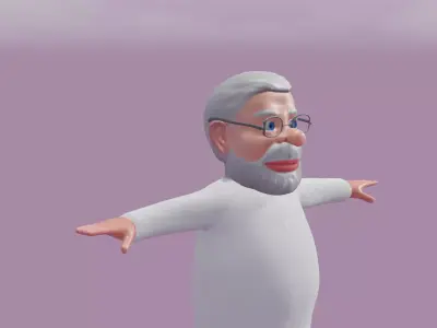 Cartoon Narendra Modi 3d Character model Low-poly 3D model Low-poly 3D model