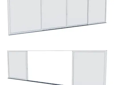 Aluminium sliding door 3D model