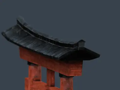 TORII GATE Low-poly 3D model