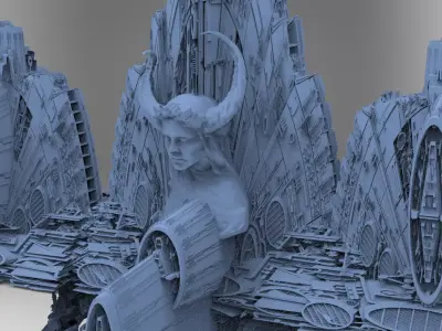 Sci-Fi City dystopia City Ruin Tech 12 3D 3D model