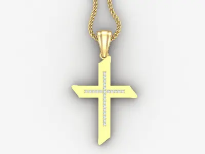 High Cross Pendant Light Gold 18K 4CP068 3D print model