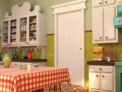  Cartoon Kitchen Dining Room 