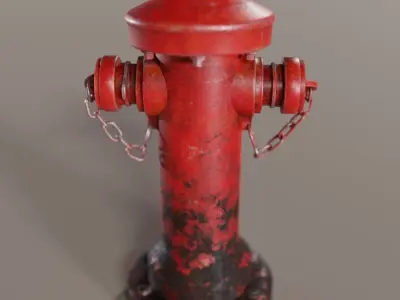 Aged Hydrant Low-poly 3D model